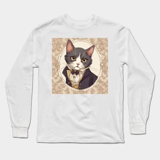 Regency Era Cat Portrait Long Sleeve T-Shirt